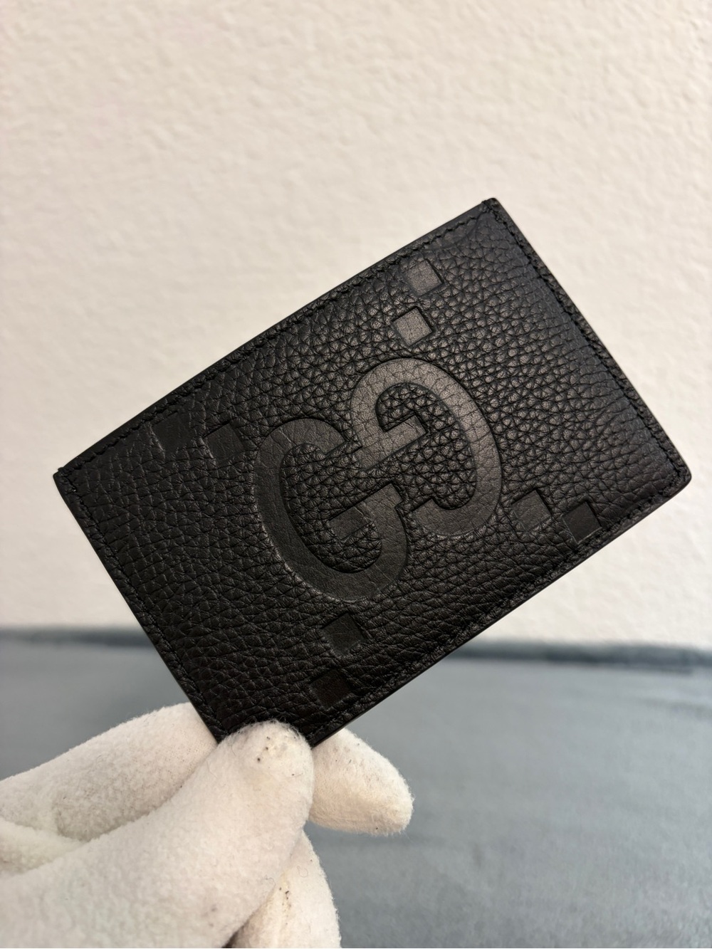Brand New Gucci GG Jumbo Card Case Wallet Black Leather Logo Card Holder - Picture 5 of 11
